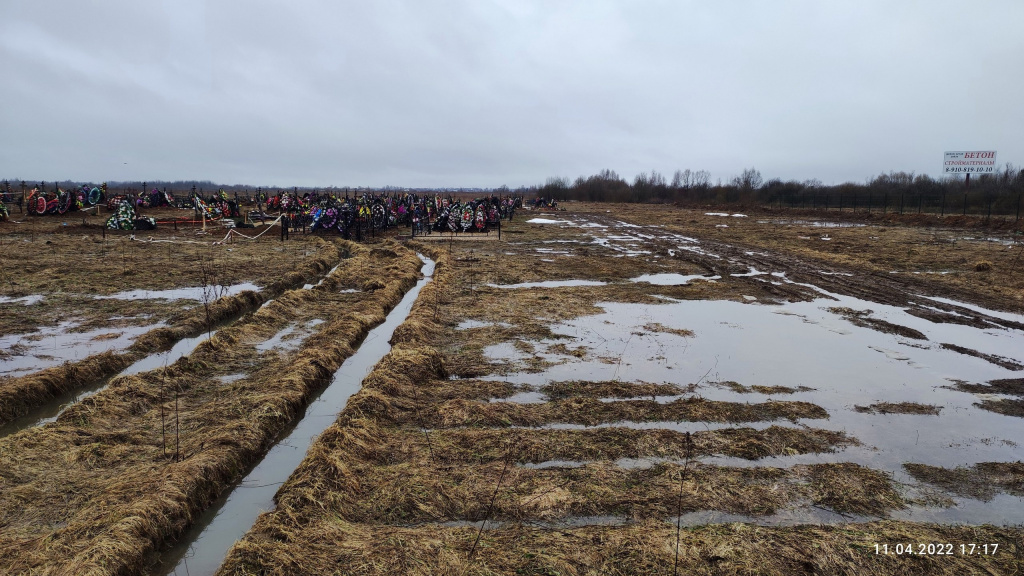 В Тверской области кладбище затопило водой