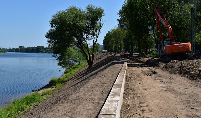 В Твери продолжается благоустройство Мигаловской набережной