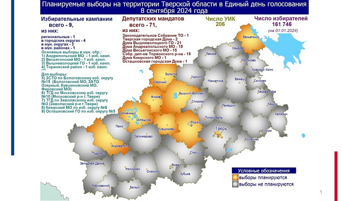 Выборы депутатов состоятся осенью в Тверской области